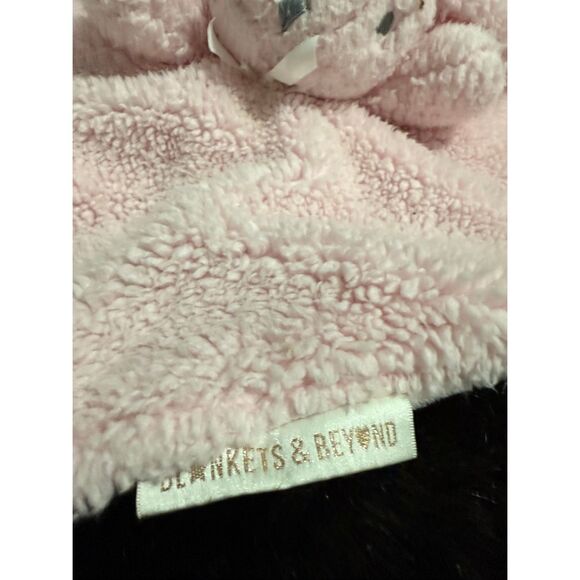 Blankets & Beyond Pink Bunny Lovey Security Blanket 14" x 14" - Picture 3 of 3